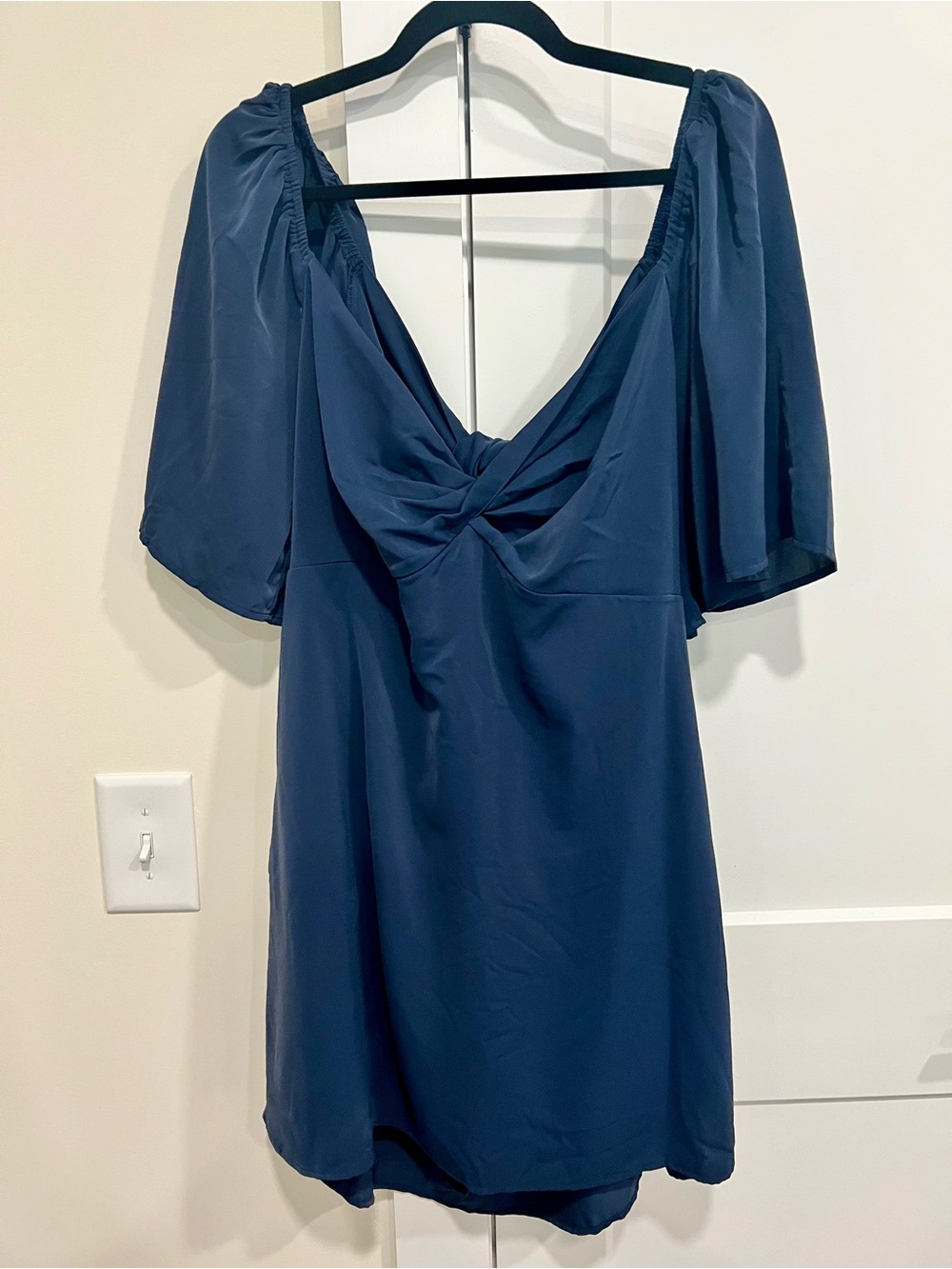 Abercrombie & Fitch Navy Twist-Front Short Romper Dress